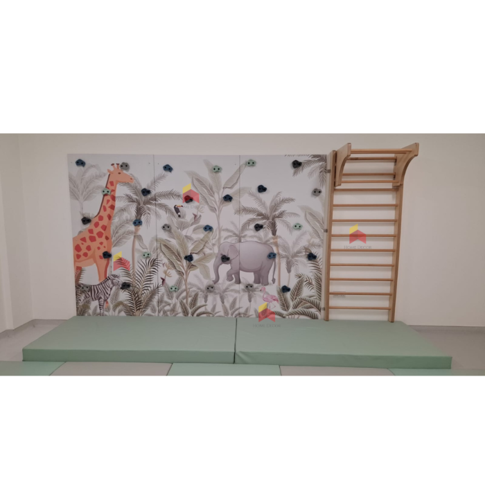 Forest themed Climbing walls Panel with Swedish ladder | Combo - Image 4