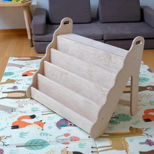Montessori Bookshelf with Wave Design
