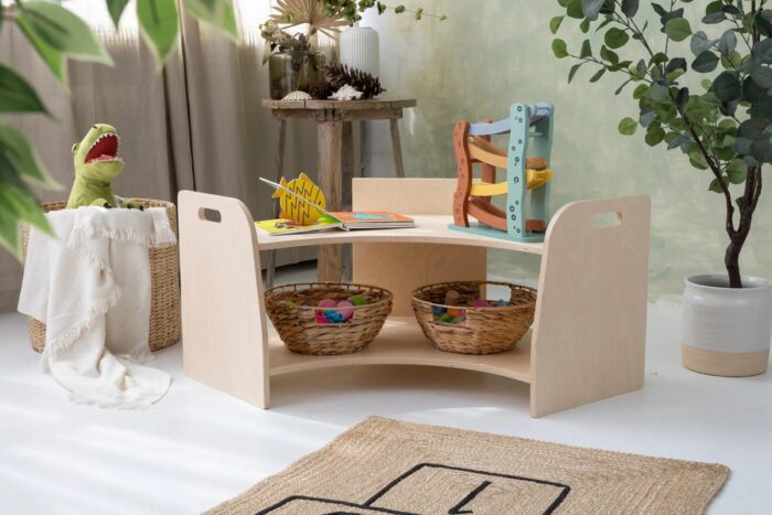Corner Toy shelf For Kids | 2 Tiers