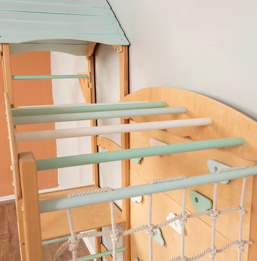 Indoor Play Tower With Swedish Ladder | Climbing Wall And Net Rope - Image 5