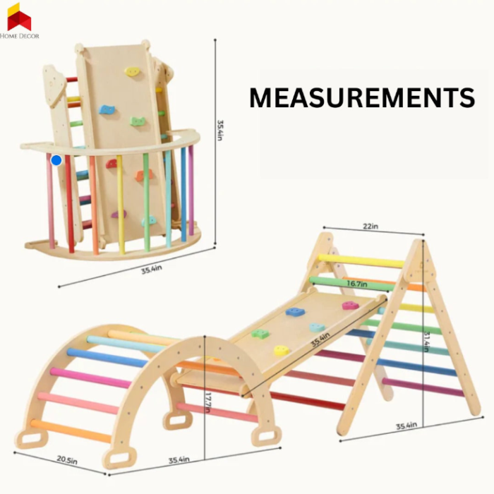 Pikler Set | Arch Triangle And Ramp | Colorful - Image 3