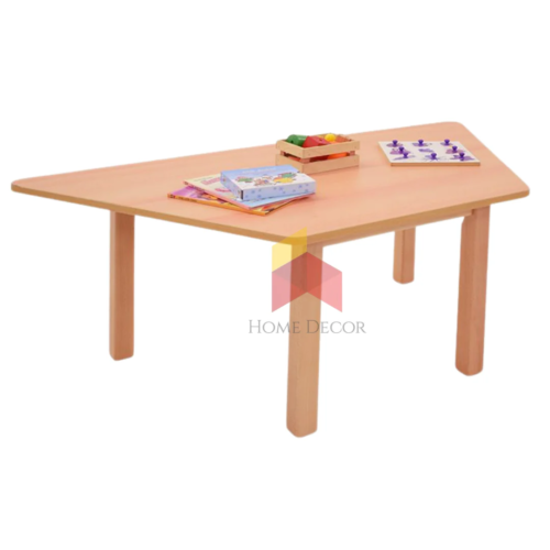 Wooden Table Trapezoid Shaped