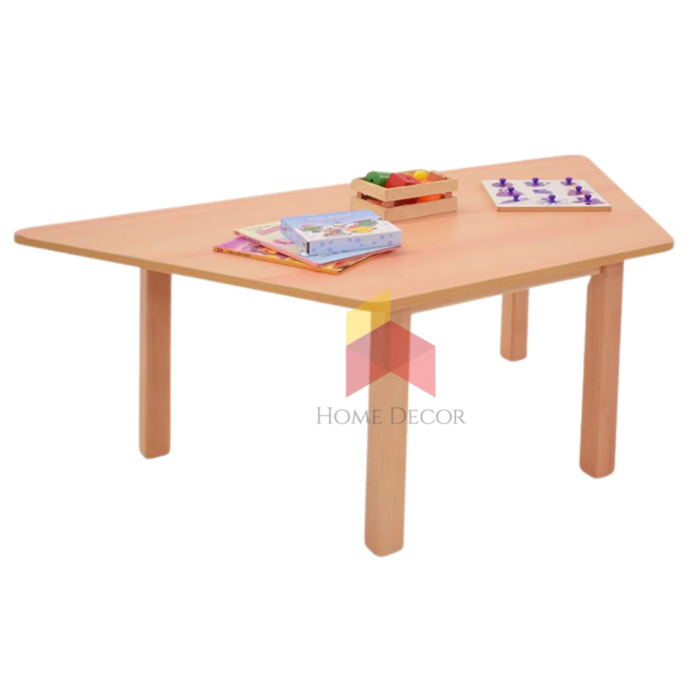 Wooden Table Trapezoid Shaped