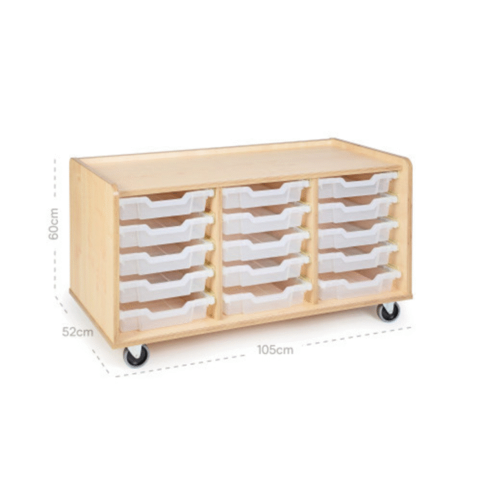Mobile Tray Storage Unit 15 Shallow Trays - Image 4