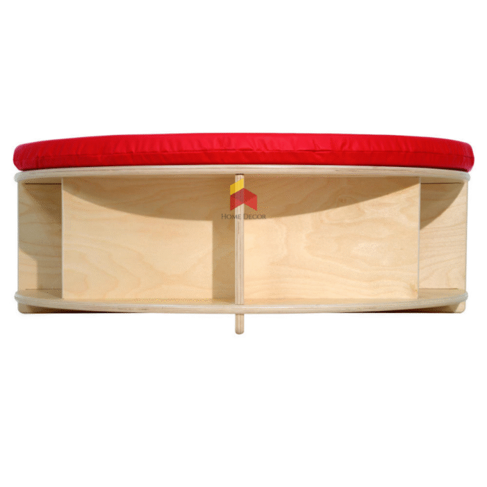 Half Circle Bench For Seating With Open Shelves - Image 4